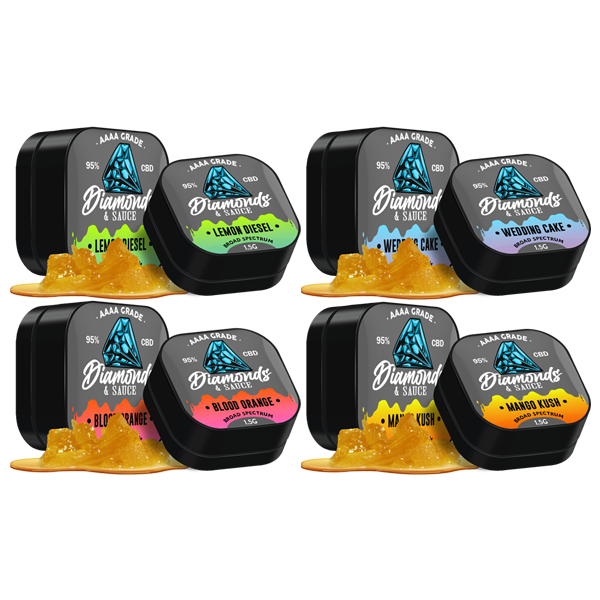 Diamonds & Sauce 95% Broad Spectrum CBD Distillate - 1.5g - Terpene Strains: Blood Orange