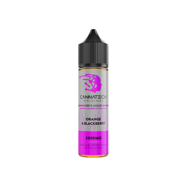 Cannatech 2000mg Broad Spectrum CBD E-liquid 50ml - Flavour: Peach & Blackcurrant