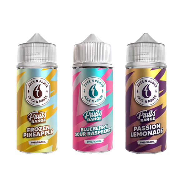 0mg Juice N Power Shortfills 100ml (70VG/30PG) - Flavour: Passion Lemonade