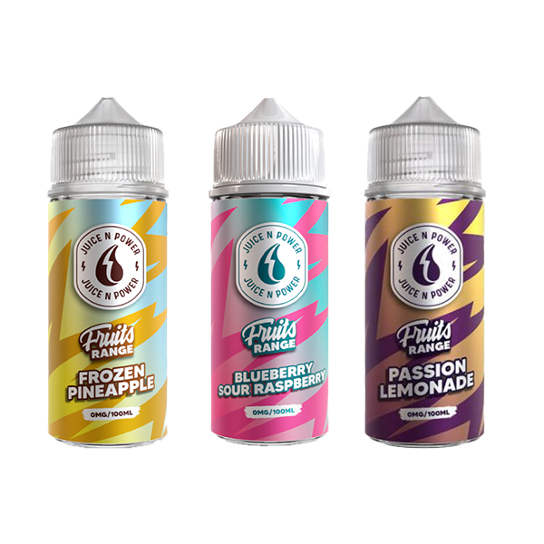 0mg Juice N Power Shortfills 100ml (70VG/30PG) - Flavour: Blueberry Sour Raspberry