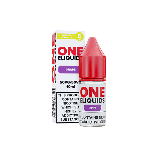 6mg One E-Liquids Flavoured Nicotine E-Liquid 10ml (50VG/50PG) - Flavour: Blackcurrant