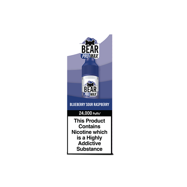 Bear Pro Max 75ml Shortfill includes 4X 20mg Salt Nic Shots - Flavour: Strawberry Raspberry Cherry