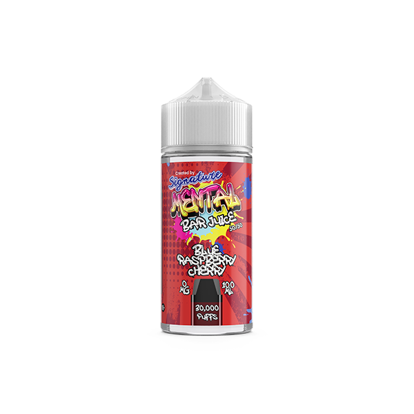 0mg Signature Mental Bar Juice 100ml Shortfill (50PG/50VG) - Flavour: Blue Raspberry Pomegranate