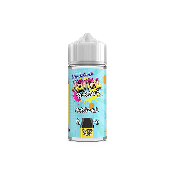 0mg Signature Mental Bar Juice 100ml Shortfill (50PG/50VG) - Flavour: Blue Raspberry Grape