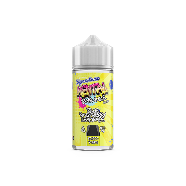 0mg Signature Mental Bar Juice 100ml Shortfill (50PG/50VG) - Flavour: Blue Raspberry Pomegranate