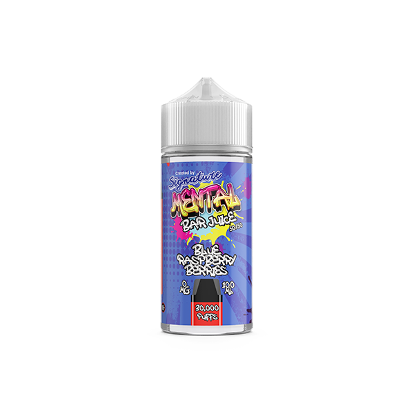 0mg Signature Mental Bar Juice 100ml Shortfill (50PG/50VG) - Flavour: Blue Slush