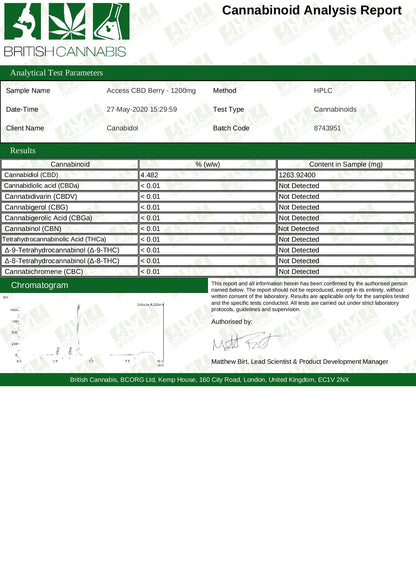 Access CBD 1200mg CBD Broad Spectrum Oil 30ml - Flavour: Natural