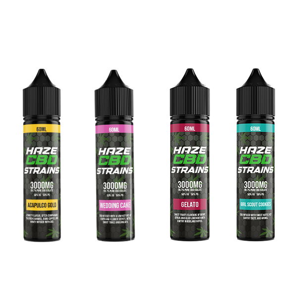 Haze CBD Strains 3000mg CBD E-Liquid 50ml Shortfill 0mg (50VG/50PG) - Flavour: Biscotti