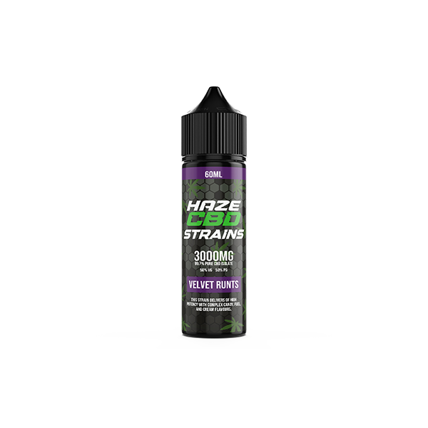 Haze CBD Strains 3000mg CBD E-Liquid 50ml Shortfill 0mg (50VG/50PG) - Flavour: Biscotti