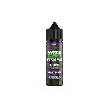 Haze CBD Strains 3000mg CBD E-Liquid 50ml Shortfill 0mg (50VG/50PG) - Flavour: Sour Diesel