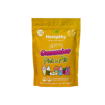 Hempthy 300mg CBD Gummies 30 Ct Pouch - Flavour: Imperial Mints