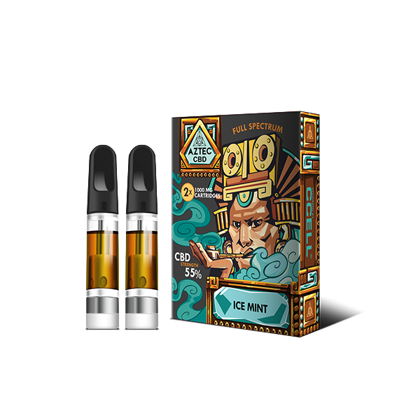 Aztec CBD 2 x 1000mg Cartridge Kit - 1ml - Flavour: White Widow