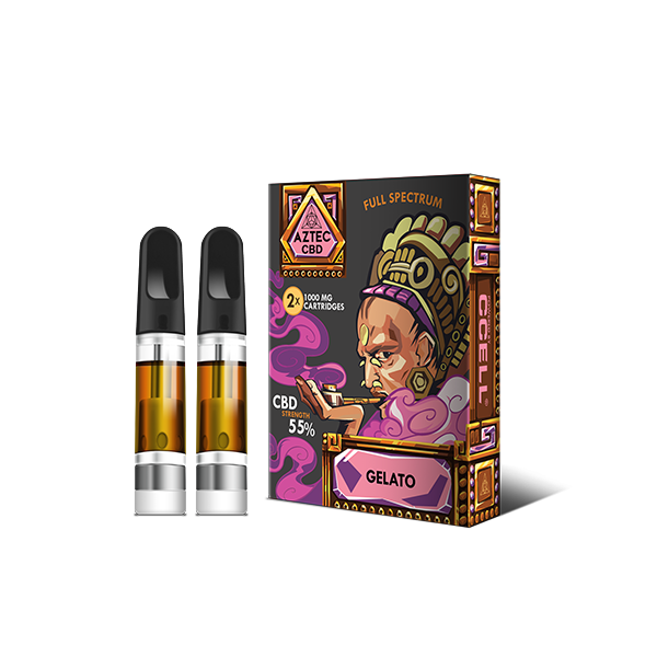 Aztec CBD 2 x 1000mg Cartridge Kit - 1ml - Flavour: Pineapple Express