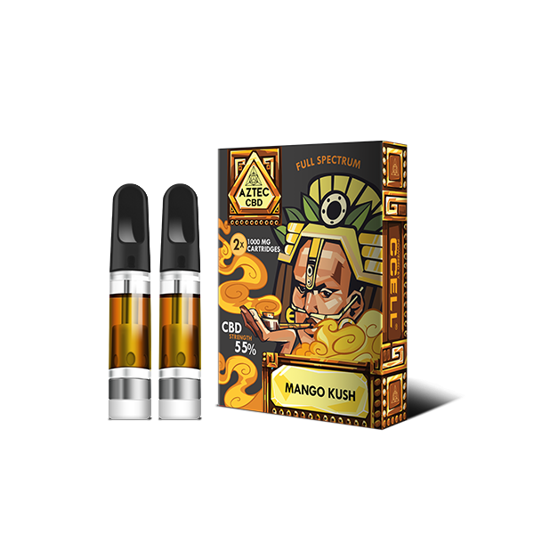 Aztec CBD 2 x 1000mg Cartridge Kit - 1ml - Flavour: Pineapple Express