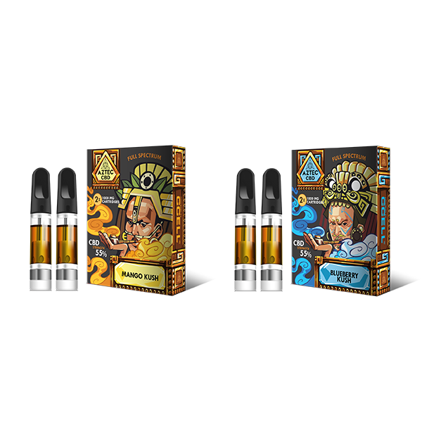 Aztec CBD 2 x 1000mg Cartridge Kit - 1ml - Flavour: Pineapple Express