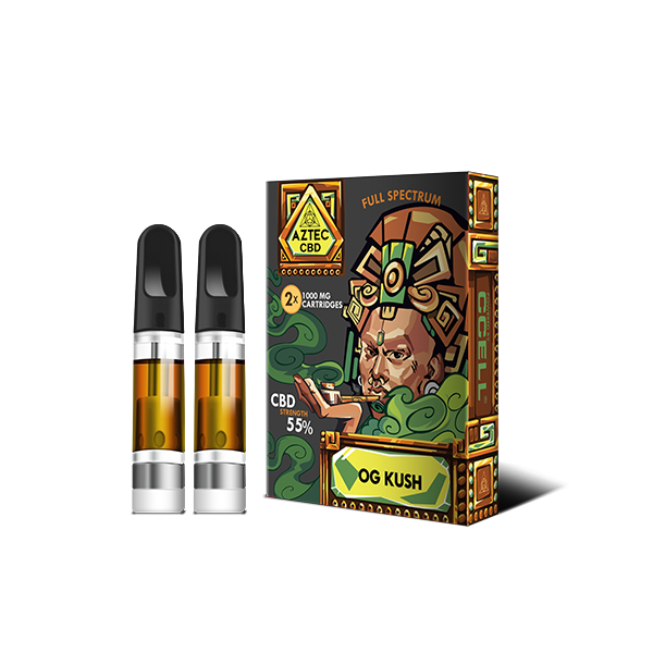 Aztec CBD 2 x 1000mg Cartridge Kit - 1ml - Flavour: Pineapple Express