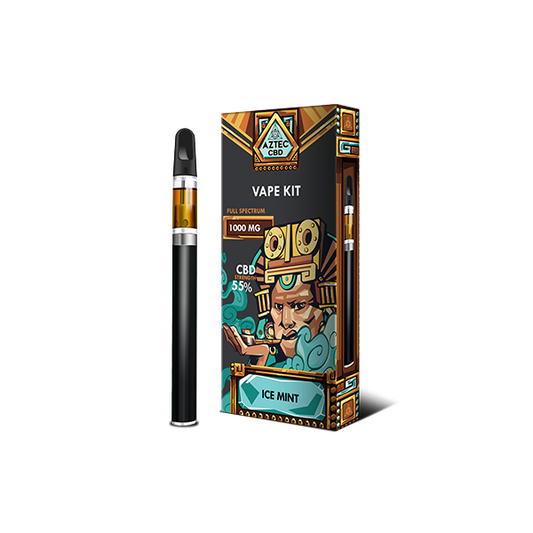 Aztec CBD 1000mg Vape Kit - 1ml - Flavour: Ice Mint