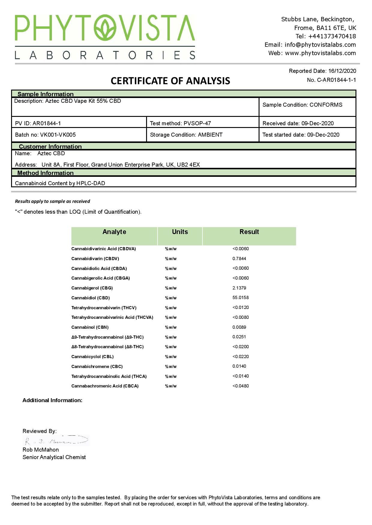 Aztec CBD 1000mg Vape Kit - 1ml - Flavour: Gorilla Glue