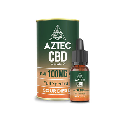 Aztec CBD 100mg CBD Vaping Liquid 10ml (50PG-50VG) - Flavour: Mango Kush