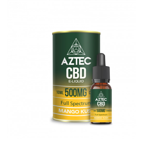 Aztec CBD 500mg CBD Vaping Liquid 10ml (50PG-50VG) - Flavour: Mango Kush