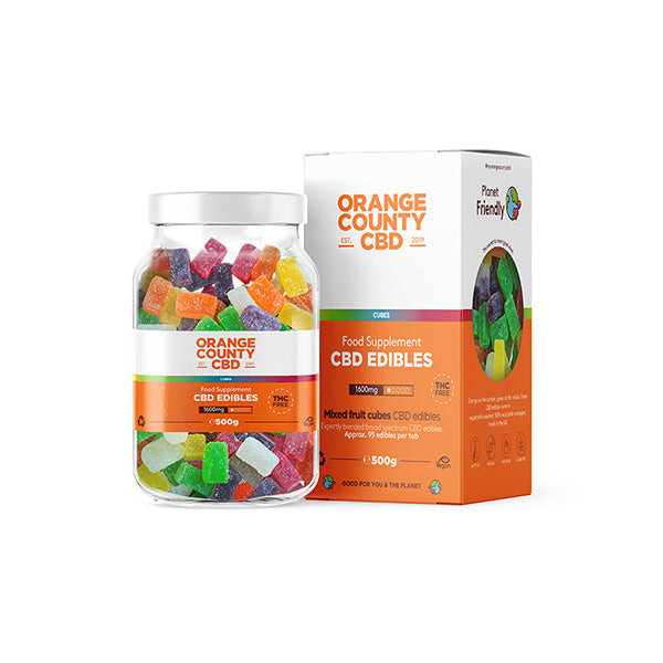 Orange County CBD 1600mg Gummies - Large Pack - Variety: Gummy Cubes