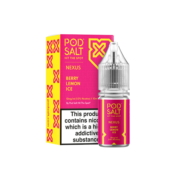 10mg Pod Salt Nexus 10ml Nic Salt (50VG/50PG) - Flavour: Pear Apple Raspberry