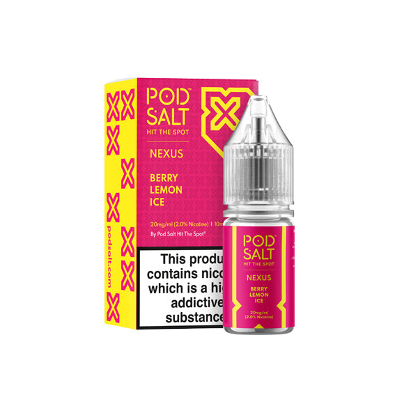 20mg Pod Salt Nexus 10ml Nic Salt (50VG/50PG) - Flavour: Sweet Strawberry Lemonade
