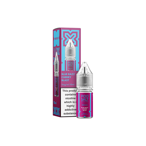5mg Pod Salt Nexus 10ml Nic Salt (50VG/50PG) - Flavour: Fresh Raspberry Mojito
