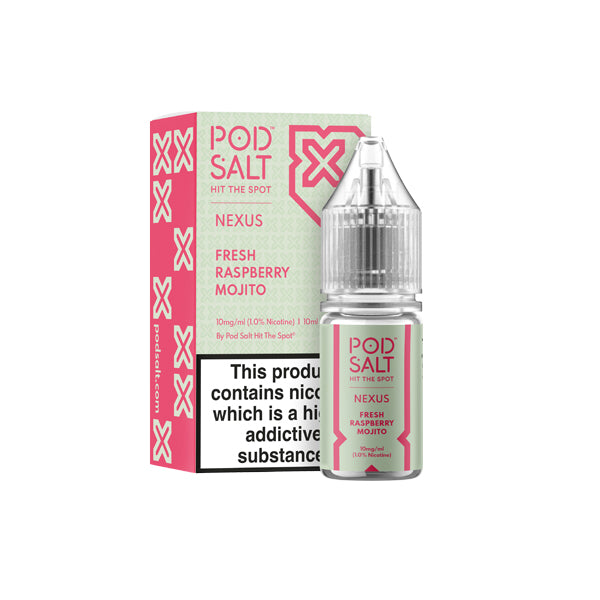 10mg Pod Salt Nexus 10ml Nic Salt (50VG/50PG) - Flavour: Pear Apple Raspberry