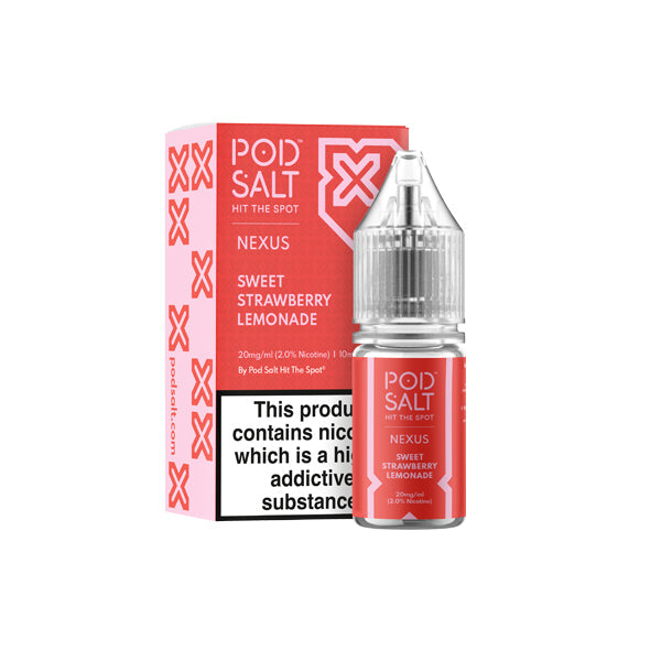 20mg Pod Salt Nexus 10ml Nic Salt (50VG/50PG) - Flavour: Fresh Raspberry Mojito