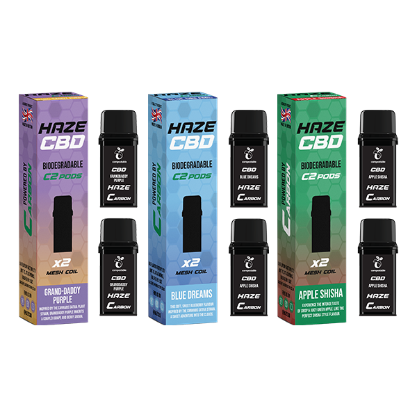 500mg Haze CBD C2 Pods - 800 puffs - Flavour: Watermelon Ice
