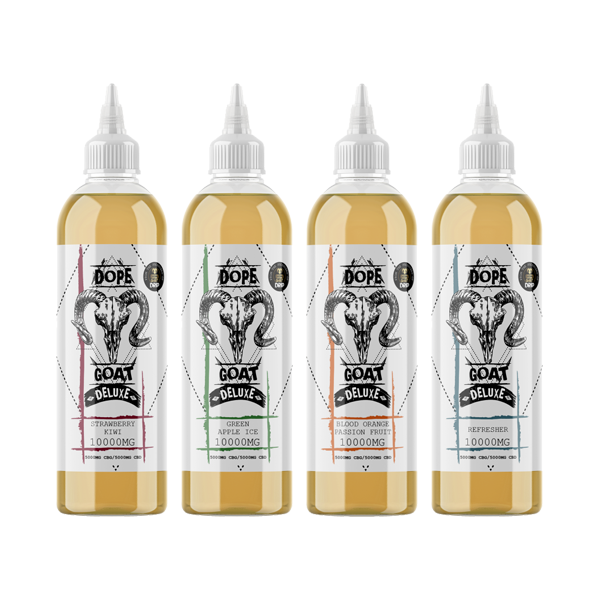 Dope Goat Deluxe 10,000 CBD + CBG E-liquid 250ml (70VG/30PG) - Flavour: Strawberry Kiwi
