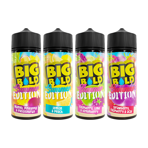 0mg Big Bold Summer Vibes Series 100ml E-liquid (70VG/30PG) - Flavour: Lemon & Peach