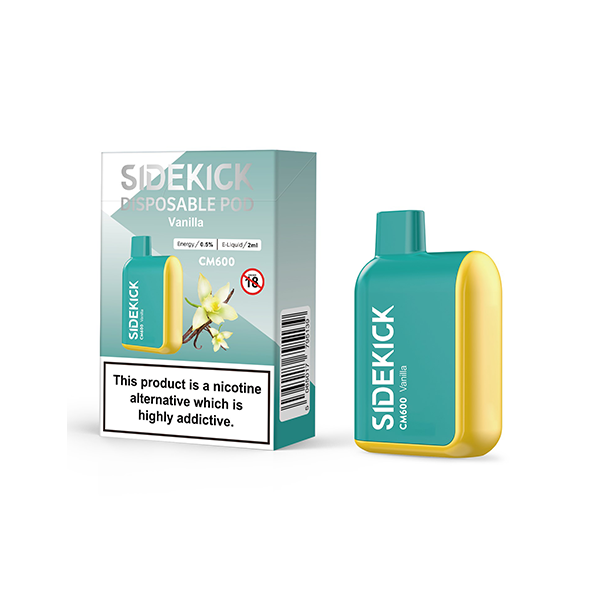 0mg SideKick Energy Caffeine Disposable Vape 600 Puff - Flavour: Watermelon Lush Ice