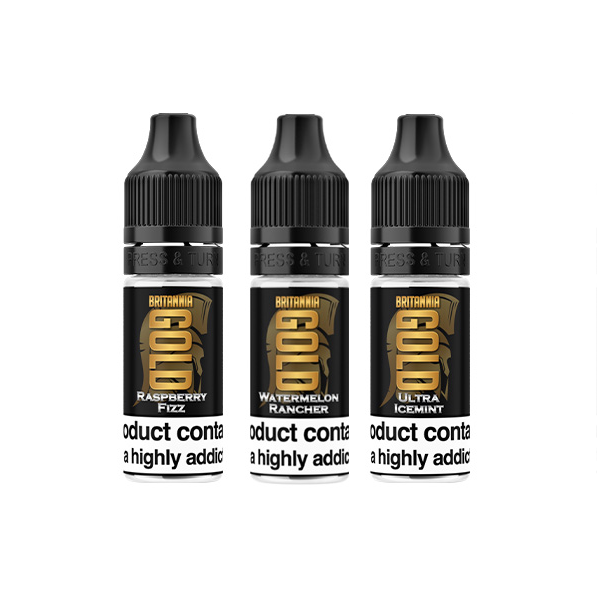 0mg Britannia Gold 10ml E-Liquids (40VG/60PG) - Flavour: Blackcurrant