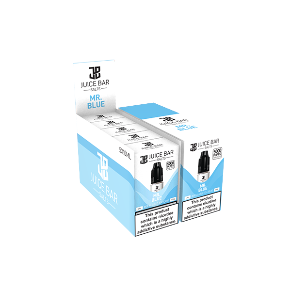 10mg Juice Bar Salts 10ml Nic Salts - Pack Of 5 (50VG/50PG) - Flavour: Energy Ice