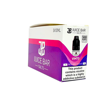 10mg Juice Bar Salts 10ml Nic Salts - Pack Of 5 (50VG/50PG) - Flavour: Lady Pink