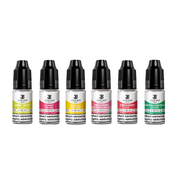 20mg Juice Bar Salts 10ml Nic Salts - Pack Of 5 (50VG/50PG) - Flavour: Strawberry Watermelon Bubblegum