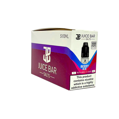 20mg Juice Bar Salts 10ml Nic Salts - Pack Of 5 (50VG/50PG) - Flavour: Cotton Candy