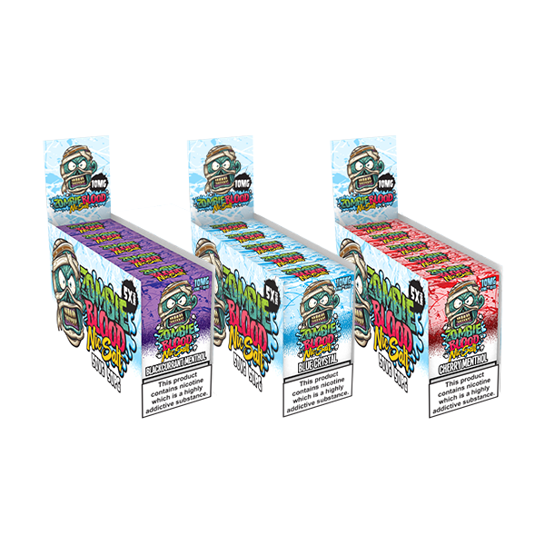 10mg Zombie Blood 10ml Nic Salts - Pack Of 5 (50VG/50PG) - Flavour: Blueberry Gum