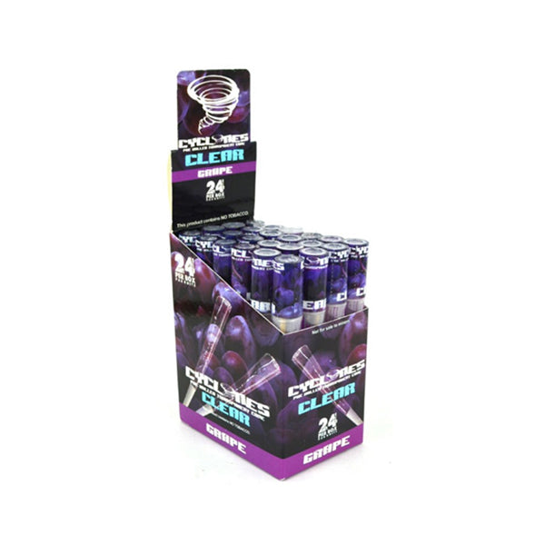 Cyclones Pre Rolled Clear Cones - 24 pack - Flavour: Grape