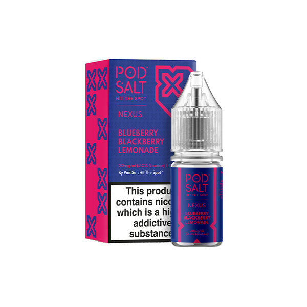 20mg Pod Salt Nexus 10ml Nic Salt (50VG/50PG) - Flavour: Blue Razz Cherry Blast