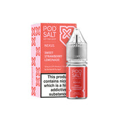 10mg Pod Salt Nexus 10ml Nic Salt (50VG/50PG) - Flavour: Strawberry Banana Rhubarb