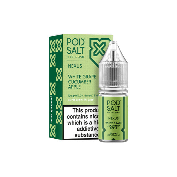 10mg Pod Salt Nexus 10ml Nic Salt (50VG/50PG) - Flavour: Strawberry Banana Rhubarb