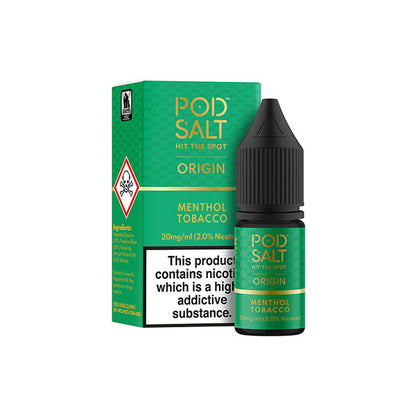 20mg Pod Salt Origins 10ml Nic Salt (50VG/50PG) - Flavour: True Tobacco