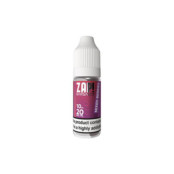 20mg ZAP! Bar Salts Nic Salt 10ml (50VG/50PG) - Flavour: Strawberry Watermelon Bubblegum