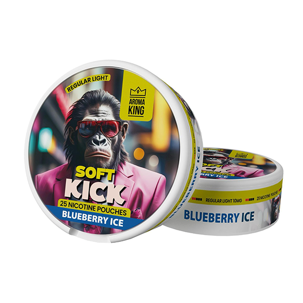 10mg Aroma King Soft Kick Nicotine Pouches - 25 Pouches - Flavour: Cola Ice