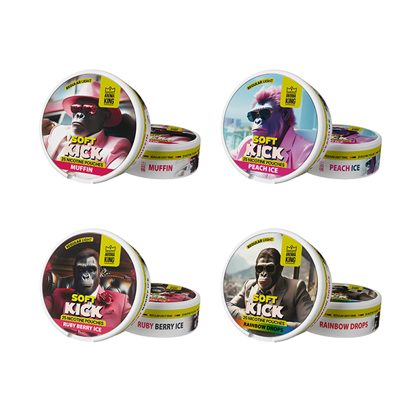 10mg Aroma King Soft Kick Nicotine Pouches - 25 Pouches - Flavour: Exotic Ice