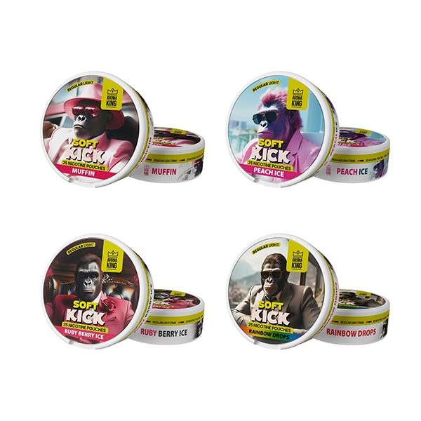 10mg Aroma King Soft Kick Nicotine Pouches - 25 Pouches - Flavour: Freeze Ice