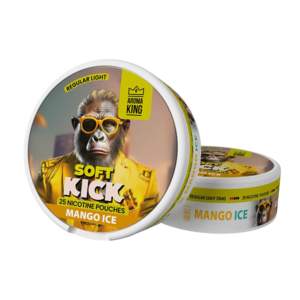 10mg Aroma King Soft Kick Nicotine Pouches - 25 Pouches - Flavour: Menthol Ice